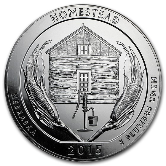 2015 5 oz Silver ATB Homestead National Park, NE 2015 5 oz Silver ATB Homestead National Park, NE